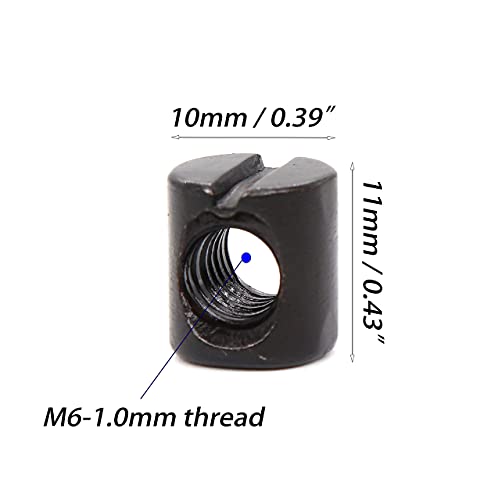 cSeao 10-Pack M6 70mm Black Socket Cap Screws Barrel Nuts Set for Furniture Crib Chairs Baby Bed - size: M6x70mm 10-Pack