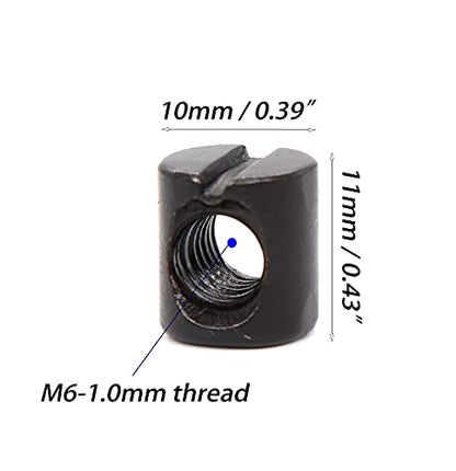 cSeao 10-Pack M6 70mm Black Socket Cap Screws Barrel Nuts Set for Furniture Crib Chairs Baby Bed - size: M6x70mm 10-Pack