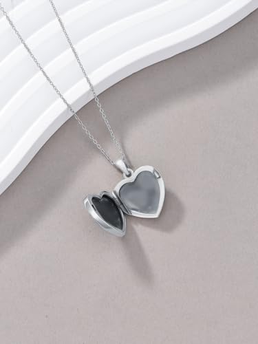 Midari Personalized Heart Locket Necklace That Hold 2 Pictures 925 Sterling Silver Oxidized Photo Necklace Memory Custom Photo Lockets Necklaces Jewelry Gifts for Family Women Lover Mom Dad - color: Sunflower, style: Locket Only
