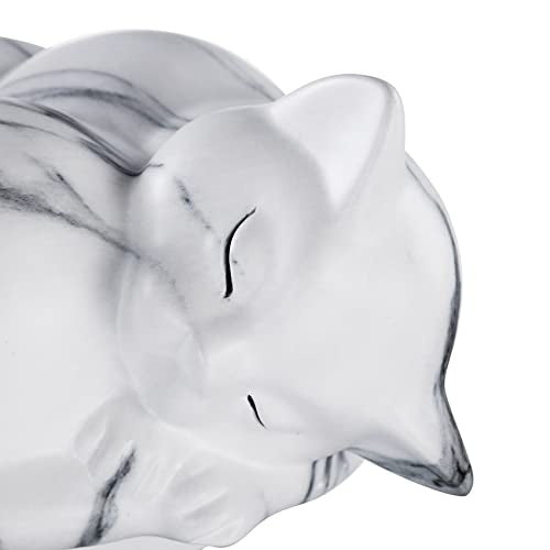 Pet Urns,Sleeping Resin Cremation Cat Urn, Cat Urns for Ashes, Small Animal Urn （White）… - color: White