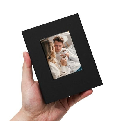 Small 4x6 Photo Album 100 Pockets Linen Cover Black - color: Black, size: 100 Pockets