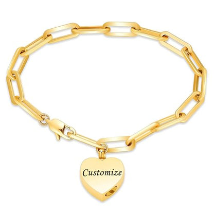 Heart Urn Bracelet for Ashes for Women Men Cremation Jewelry - color: Color-Customize