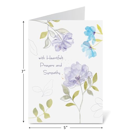 Current Deluxe Silver Foil Faith Sketch Sympathy Cards - Set of 8 (4 Designs), Large 5" x 7", Sympathy Cards with Sentiments Inside, White Envelopes - color: Faith Sketch