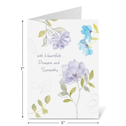 Current Deluxe Silver Foil Faith Sketch Sympathy Cards - Set of 8 (4 Designs), Large 5" x 7", Sympathy Cards with Sentiments Inside, White Envelopes - color: Faith Sketch