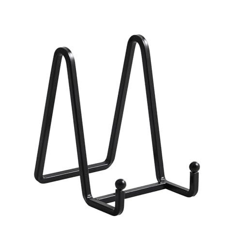 Plate Holder Easel Display Stand - 4.5 inch Metal Plate Stands for Display - Tabletop Picture Stand - Black Iron Easels for Display Pictures | Photo Frames | Book | Decorative Plates | Plaque -4 Pack - size: 4.5 inch (4 pack)