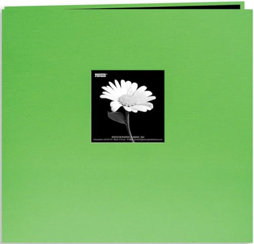 Pioneer 8 Inch by 8 Inch Postbound Fabric Frame Cover Memory Book, Citrus Green - color: Citrus Green, size: 8"x8"
