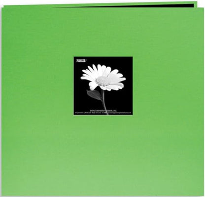 Pioneer 8 Inch by 8 Inch Postbound Fabric Frame Cover Memory Book, Citrus Green - color: Citrus Green, size: 8"x8"