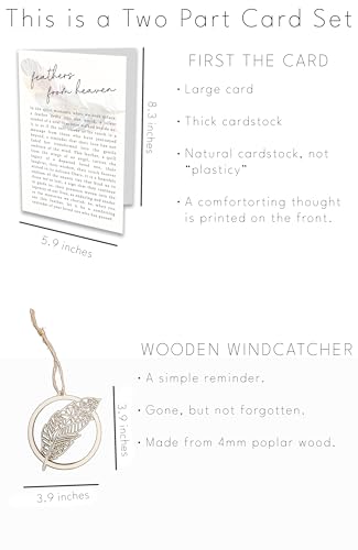 "Feathers from Heaven" Sympathy Windcatcher and A5 Greeting Card - A Comforting Memorial Gift (Sympathy)