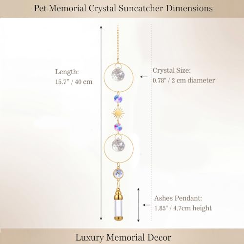 Yalikop Pet Memorial Urn Suncatcher Dog Cat Memorial Gifts,Sun - style: Sun