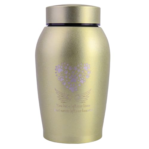 Cremation Urns for Pet Ashes Angel Wings Urn for Funeral Urn for Ashes | Burial or Home Memorial Funeral Burial Decorative Urn for Ashes for Dog Pet - color: Gold, size: Medium