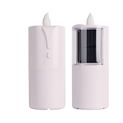 Solar Candles Outdoor Waterproof, 2.5"x6.5", Dusk to Dawn, Solar Powered Flameless Candles for Outdoor Christmas Garden Lawn Yard Patio Decor,Set of 1
