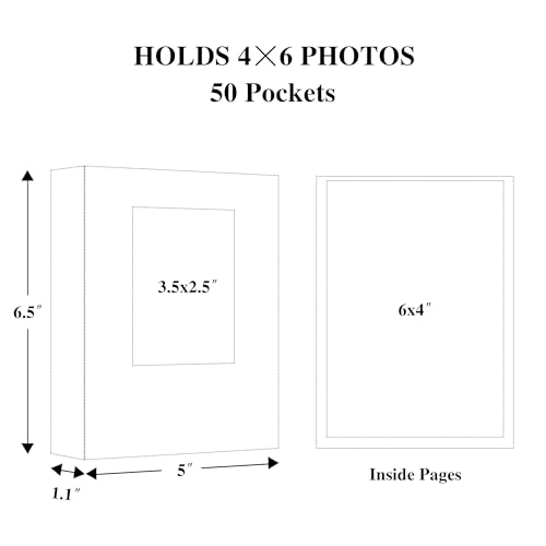 Photo Album 4x6 50 Photos Leather Cover Wedding Photo Albums Extra Large Capacity Picture Book with Beautiful Prints Presents for Wedding Baby Vacation White - color: White, size: 50 Pockets