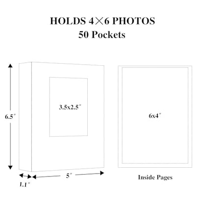 Photo Album 4x6 50 Photos Leather Cover Wedding Photo Albums Extra Large Capacity Picture Book with Beautiful Prints Presents for Wedding Baby Vacation Grey - color: Grey, size: 50 Pockets