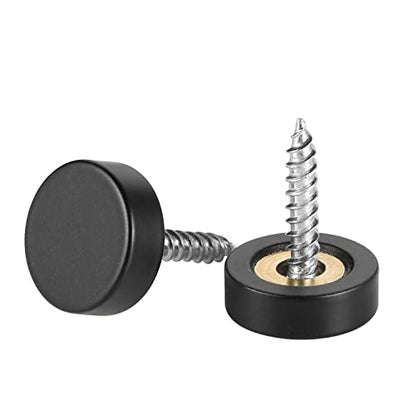 20 PCS Screw Covers Caps (Solid Brass Construction) Mirror Screws Fasteners, Sign Advertising Hardware, 3/5" Diameter, Black - color: Black (20 PCS)