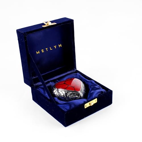 Heart Shaped Brass Small Urn for Human Ashes Keepsake with Silver Engraving – Mini Cremation Urn with Velvet Box & Brass Stand – Memorial Keepsake for Ashes of Adult Male, Female and Infant (Red) - color: Red