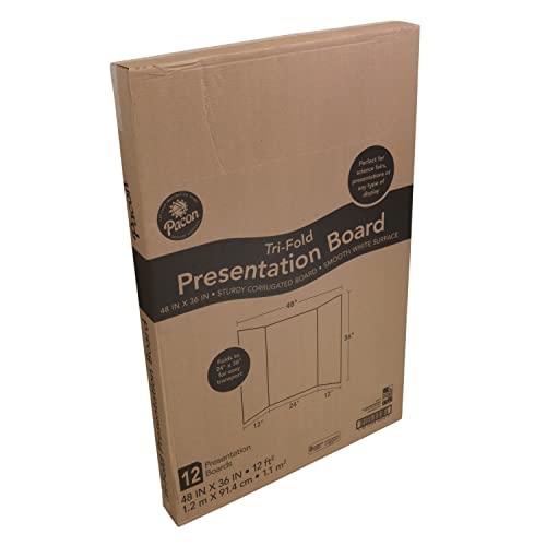 Pacon Presentation Boards, Single Wall, White, 48" x 36", 12 Count | Great for arts, crafts, displays, presentations and classroom projects - size: 48" x 36", Pack of 12