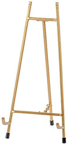 Red Co. 13” Tall Modern Metal Tripod Plate Stand and Art Holder Easel, Gold - color: Gold, size: Height - 13"