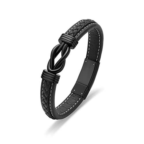 shajwo Infinity Cremation Bracelet for Ashes for Men - color: Black-24cm
