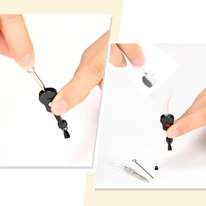 Oinsi Guitar Urn Necklace for Ashes Cremation Pendants Jewelry Ashes Holder Memorial Urn Necklace Cremation Jewelry for Human with Filling Kits - color: Black