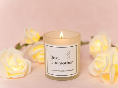 Godmother Gift, Godmother Gifts for Women, God Mother Gifts for Women - Lavender & Vanilla Scented Candle - color: Best Godmother
