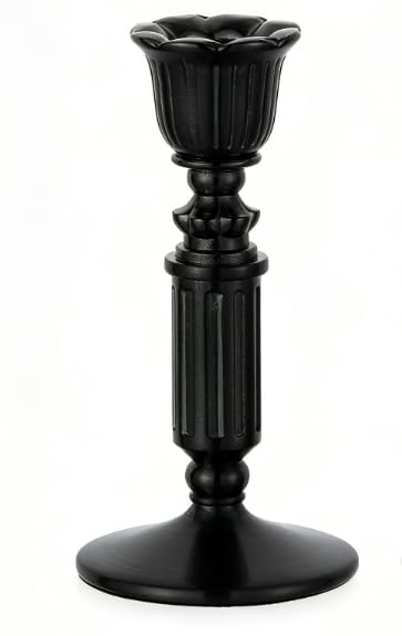 Romadedi Vintage Black Candle Holders Gothic Halloween Candlestick 2Pcs