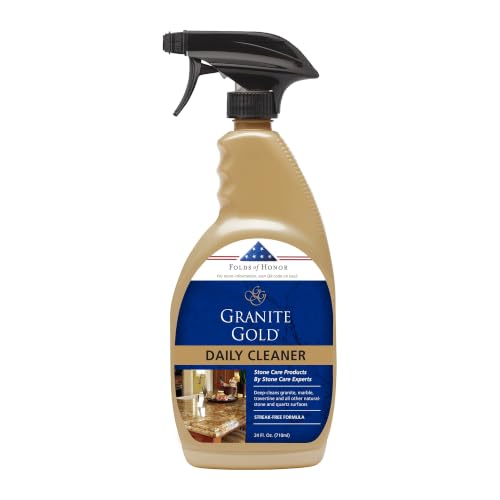 Granite Gold Daily Cleaner Streak-Free Cleaning for Granite, Marble, Travertine, Quartz, Natural Stone Countertops, and Floors, 24 Fluid Ounces, 1-Pack, Fl Oz ( Packaging may Vary ) - size: 24 Fl Oz (Pack of 1)