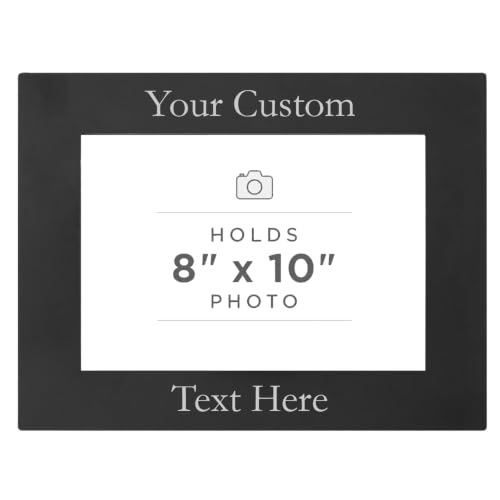 CustomGiftsNow Personalized Add Your Custom Text Engraved Anodized Aluminum Hanging/Tabletop Personlized Group Family Photo Picture Frame - size: 8x10-inch Horizontal