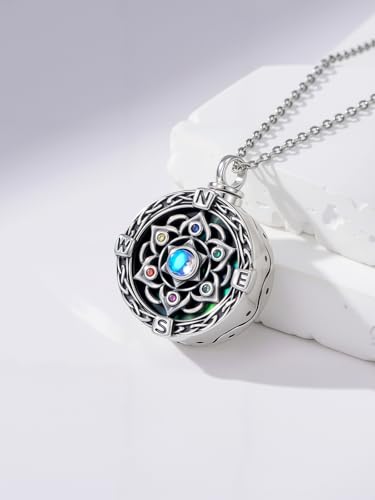 TOUPOP Tree of Life Urn Necklace for Ashes 925 Sterling Silver Cremation Jewelry Memorial Gifts Keepsake Jewelry with Funnel Filler for Women - style: 5-Lotus