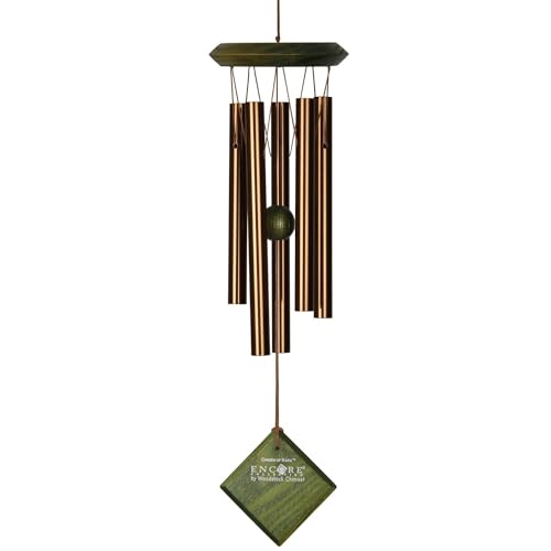 Woodstock Wind Chimes of Mars Wind Chimes for Outside 17" Green Small Light Sound Wind Chime Décor for Outdoor Garden, Patio, Porch, Encore Collection - color: Green Wash