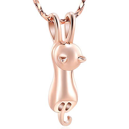 Imrsanl Pet Cremation Jewelry for Ashes Cat Urn Necklace - color: Rose Gold