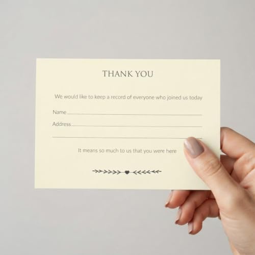 ANGEL & DOVE 25 Ivory Funeral Attendance Cards - Collect Guest Name & Addresses