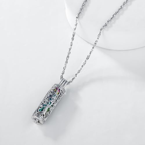 YOUFENG Urn Necklaces for Ashes Urns for Human Ashes Memorial Cremation Urn Locket Stainless Steel Keepsake Ashes Jewelry - style: Forever