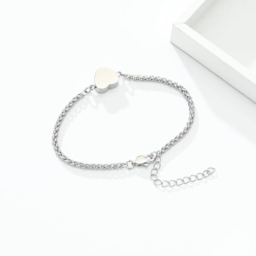 zeqingjw Cremation Heart Urn Bracelet for Pets Ashes Pet Paw Print Bangle for Dog Cat Ashes Stainless Steel Memorial Keepsake Urn Jewelry - color: Customize