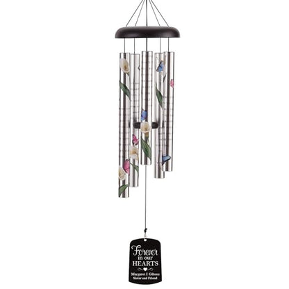 Let's Make Memories Personalized Memorial Sonnet Wind Chime - 38" H - Sympathy - Condolences - style: Forever in Our Hearts