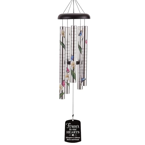 Let's Make Memories Personalized Memorial Sonnet Wind Chime - 38" H - Sympathy - Condolences - style: Forever in Our Hearts