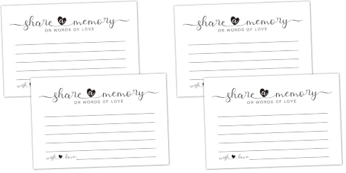 50 Share a Memory Cards for Celebration of Life, Graduation, Retirement, Birthdays, and Going Away Parties, Guest Book Ideas, Funeral Sign In Book For Memorial Service 4x6 Inches (Pack of 2) - size: 4x6 inches (Pack of 2)