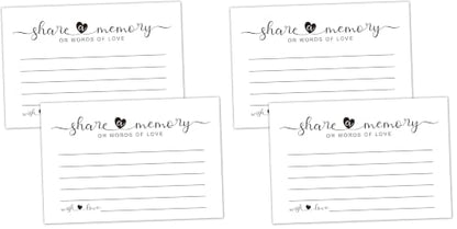 50 Share a Memory Cards for Celebration of Life, Graduation, Retirement, Birthdays, and Going Away Parties, Guest Book Ideas, Funeral Sign In Book For Memorial Service 4x6 Inches (Pack of 2) - size: 4x6 inches (Pack of 2)