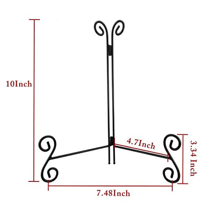 Plate Stand, 1 Pack 10 Inch Plate Holder for Display, Black Foldable Iron Table Easel for Picture Book Photo Frame Decorative Plate - size: 10 Inch - 1Pack