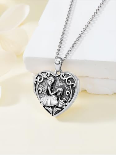 Personalized Heart Locket Necklace That Holds Pictures 925 Sterling Silver Custom Photo Lockets Necklaces Jewelry Gifts for Family Women Lover - color: Mother and daughter A, style: Locket Only