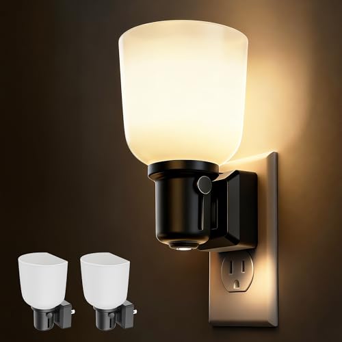 L LOHAS LED Night Lights Plug into Wall,2 Pack Dimmable Plug in Night Light | 0-100LM Adjustable Brightness,Dusk to Dawn Sensor, 3000K Soft White, Boho Farmhouse Night Lights for Bedroom Bathroom - color: Soft White, size: 2-Pack