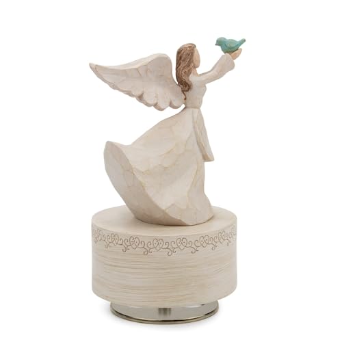 Music Box, Guardian Angel Musical Box Figurine Holding Dove, Sculpted Hand-Painted Music Boxes Figures Wind Up Angel Musical Boxes for Women Girls in Christmas Birthday Anniversary - color: Angel Figurines Pigeon-1