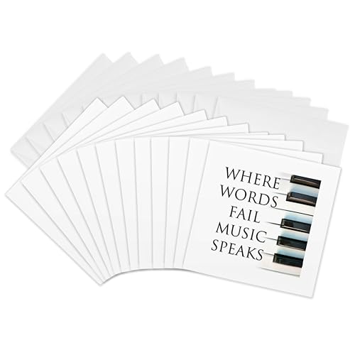3dRose Greeting Cards - Image of Words Where Words Fail Music Speaks - 12 Pack - – Music - size: 12 Greeting Cards with envelopes