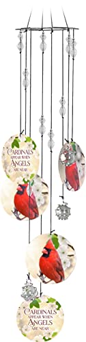 Spoontiques Cardinal Memorial Wind Chime - Outdoor Garden Décor - Decorative Chimes for Yard, Garden, Backyard and Patio Decoration