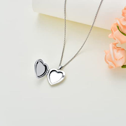 Dorunmo Locket Necklace 925 Sterling Silver Pictures Photo Keep Someone Near to You Custom Lockets Mother's Day Jewelry Personalized Photo Locket Gifts - color: B-Sunflower, style: Locket Only
