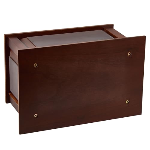Handcrafted Large Wooden Cremation Urn Box for Adult Human Ashes - color: Light Black, size: Large