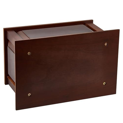Handcrafted Large Wooden Cremation Urn Box for Adult Human Ashes - color: Light Black, size: Large
