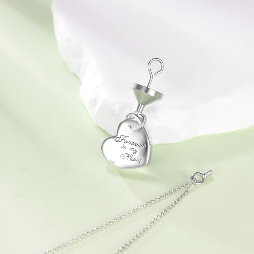 Tree of Life Urn Necklace for Ashes, S925 Sterling Silver Hummingbird/Cross/Love Heart Pendant Cremation Jewelry with Funnel Filler Memorial Keepsake Gifts for Women Men - color: Tree of Life Urn Necklace