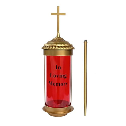 Generic Cemetery Decorations Lantern Light Memorial Candles for Loss of Loved Ones with Cross Decorations for Grave with Long Ground Stakes