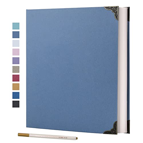 Vienrose 3 Rings Self Adhesive Photo Album 20 Sheets/40 Pages Skyblue | Hardcover, DIY Scrapbooking Kit, Paper Scrapbook, 9 x 10 6 inch, Lover Friends Kids Wedding - color: Skyblue, size: 9'' x 10.6''40Pages
