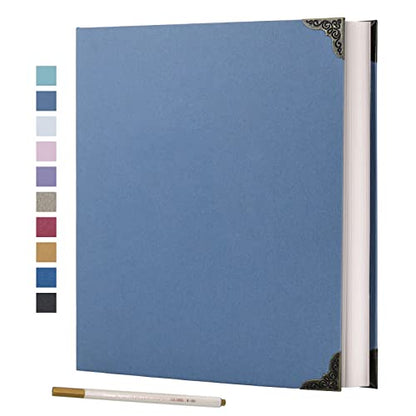 Vienrose 3 Rings Self Adhesive Photo Album 20 Sheets/40 Pages Skyblue | Hardcover, DIY Scrapbooking Kit, Paper Scrapbook, 9 x 10 6 inch, Lover Friends Kids Wedding - color: Skyblue, size: 9'' x 10.6''40Pages